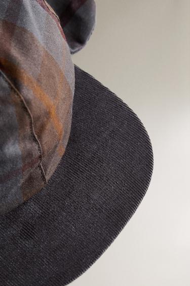 CHILDREN'S TARTAN CHECK CAP - Brown-Blue by Zara - Image 3