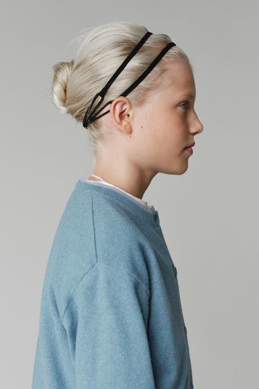 Zara DOUBLE LAYER TRIM CARDIGAN - Light blue