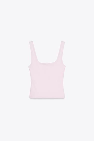 CAMISETA COM ALÇAS LARGAS - Rosa da Zara