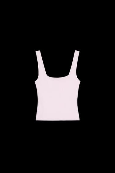 T-SHIRT MIT BREITEN TRÄGERN - Rosa von Zara - Bild 0
