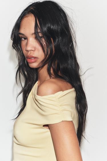 ASYMMETRIC DRAPED TOP - Yellow by Zara - Image 2