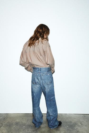 JEAN TRF AMPLE OVERSIZE TAILLE HAUTE - Bleu de Zara - Image 5