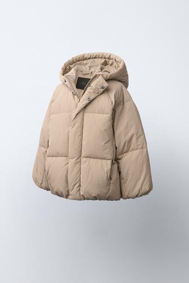 WATER-REPELLENT 50% FEATHER AND 50% DOWN JACKET - Beige by Zara