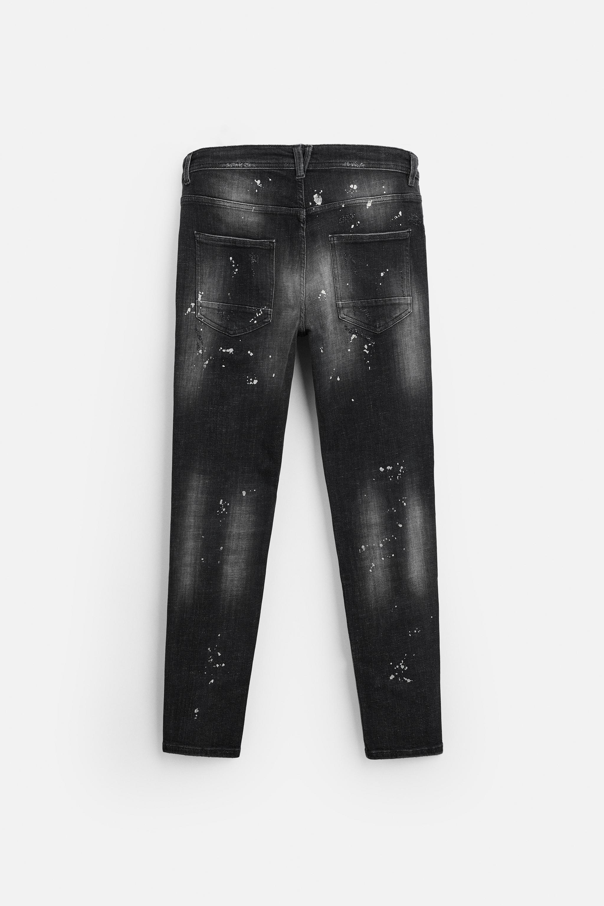 Zara buy Tapered Fit Paint Splattered Jeans NWT