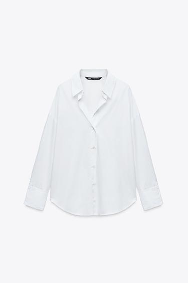 Zara BASIC POPLIN SHIRT - White