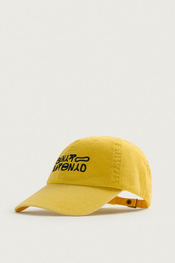 GORRA LAVADA BORDADO LOGO - Amarillo de Zara - Imagen 0
