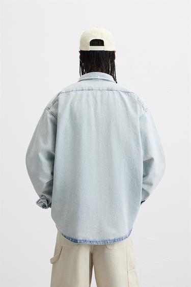 WASHED DENIM SHIRT - Light blue by Zara - Image 2