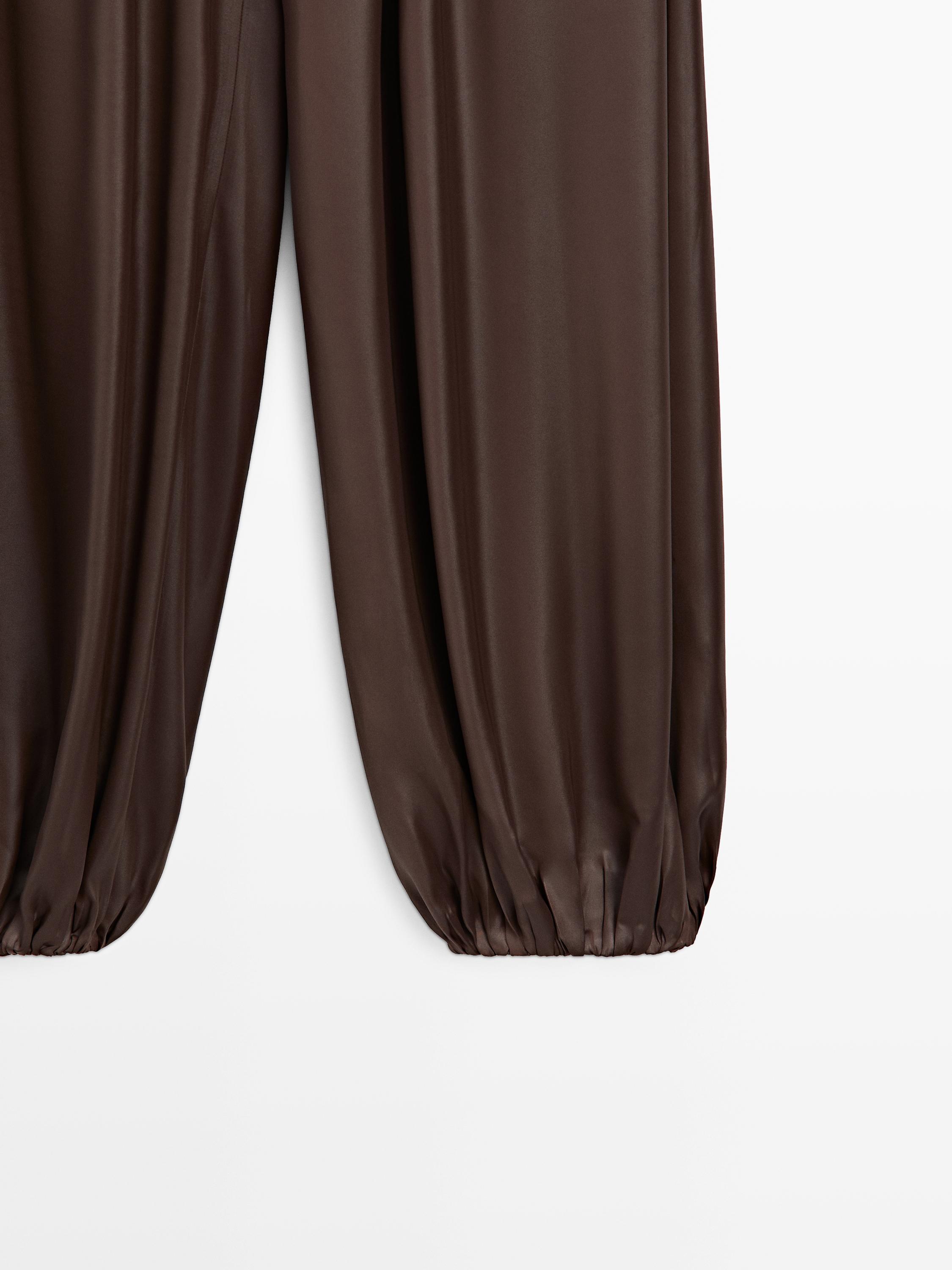 Flowing balloon fit satin trousers