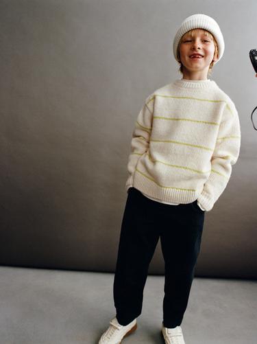 JERSEY PUNTO RAYA FINA - Blanco roto de Zara