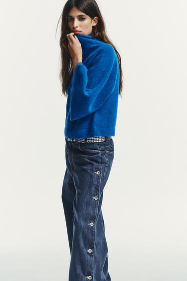 PULL EN MAILLE À MANCHES LARGES - Bleu roi de Zara - Image 2