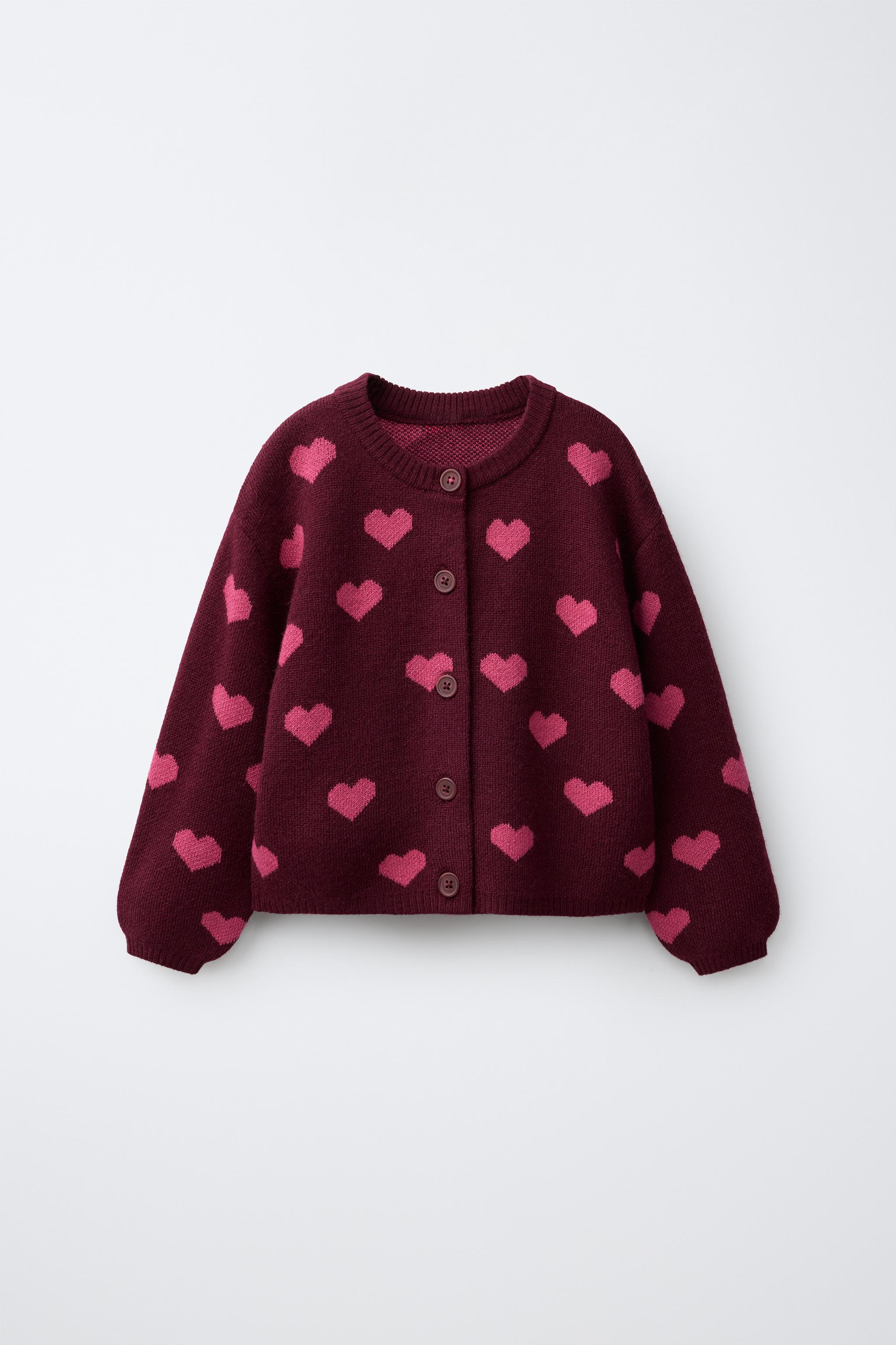 HEART PRINT CARDIGAN