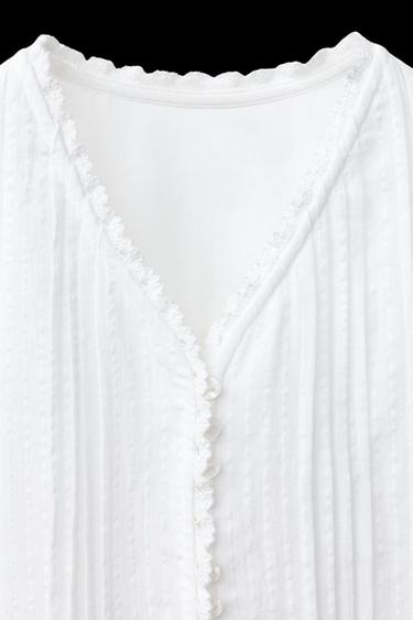 CAMISA ROMÁNTICA JARETAS - Blanco de Zara