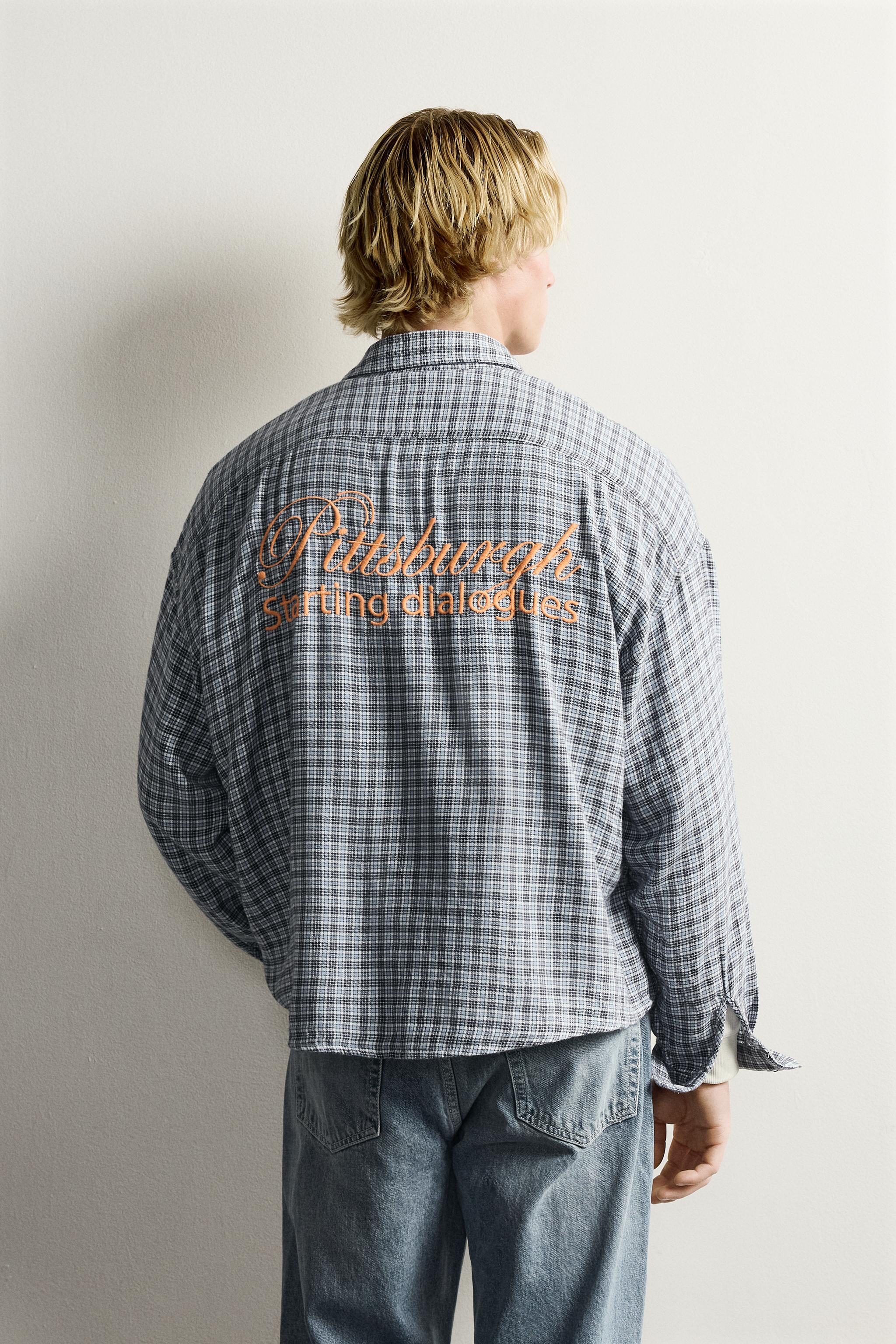 EMBROIDERED PLAID SHIRT