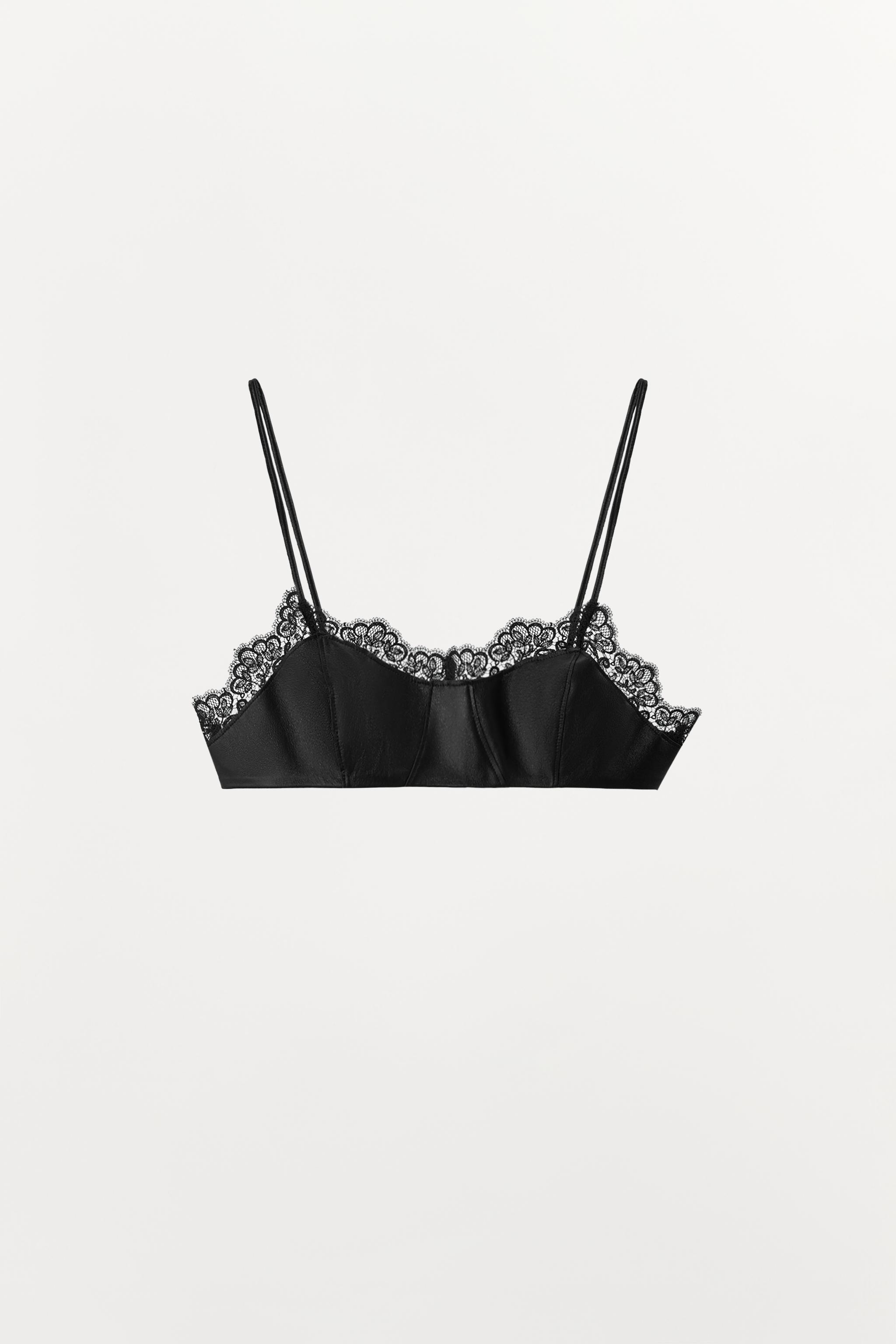 SOUTIEN-GORGE EN CUIR 100% AVEC DENTELLE