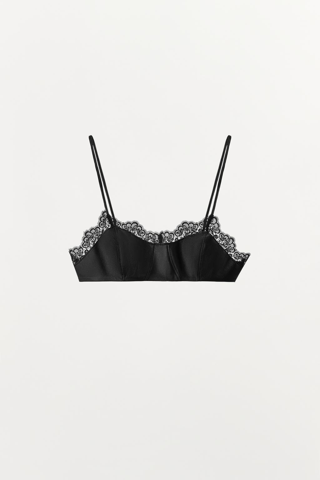 100% LEATHER LACE BRA - image 2