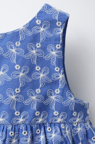 TOP À FLEURS BRODÉES - Bleu roi de Zara - Image 2