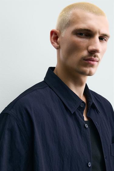 RELAXED FIT FLOWING SHIRT - Blue by Zara