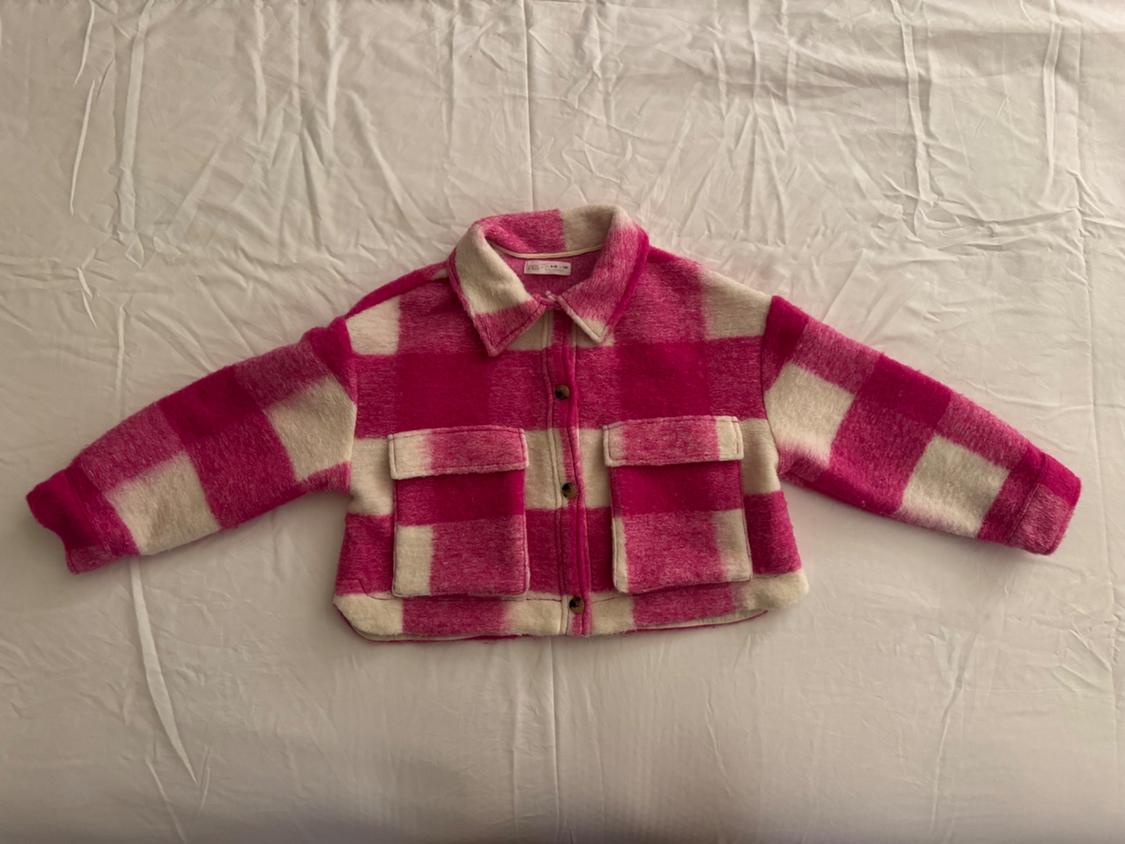CHECK PRINT CROP OVERSHIRT