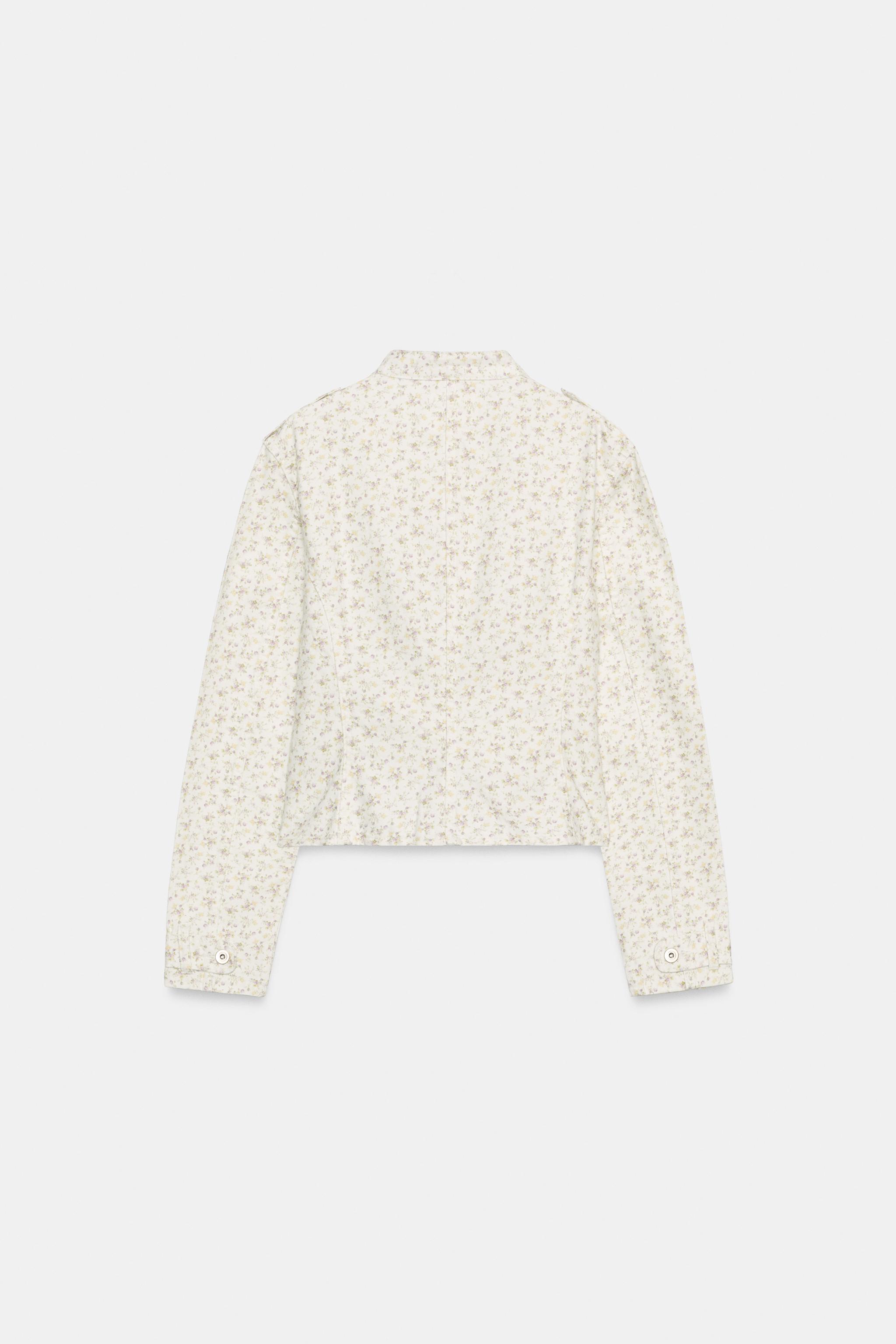 Женские куртки Zara TRF FLORAL PRINT DENIM JACKET — фото 10
