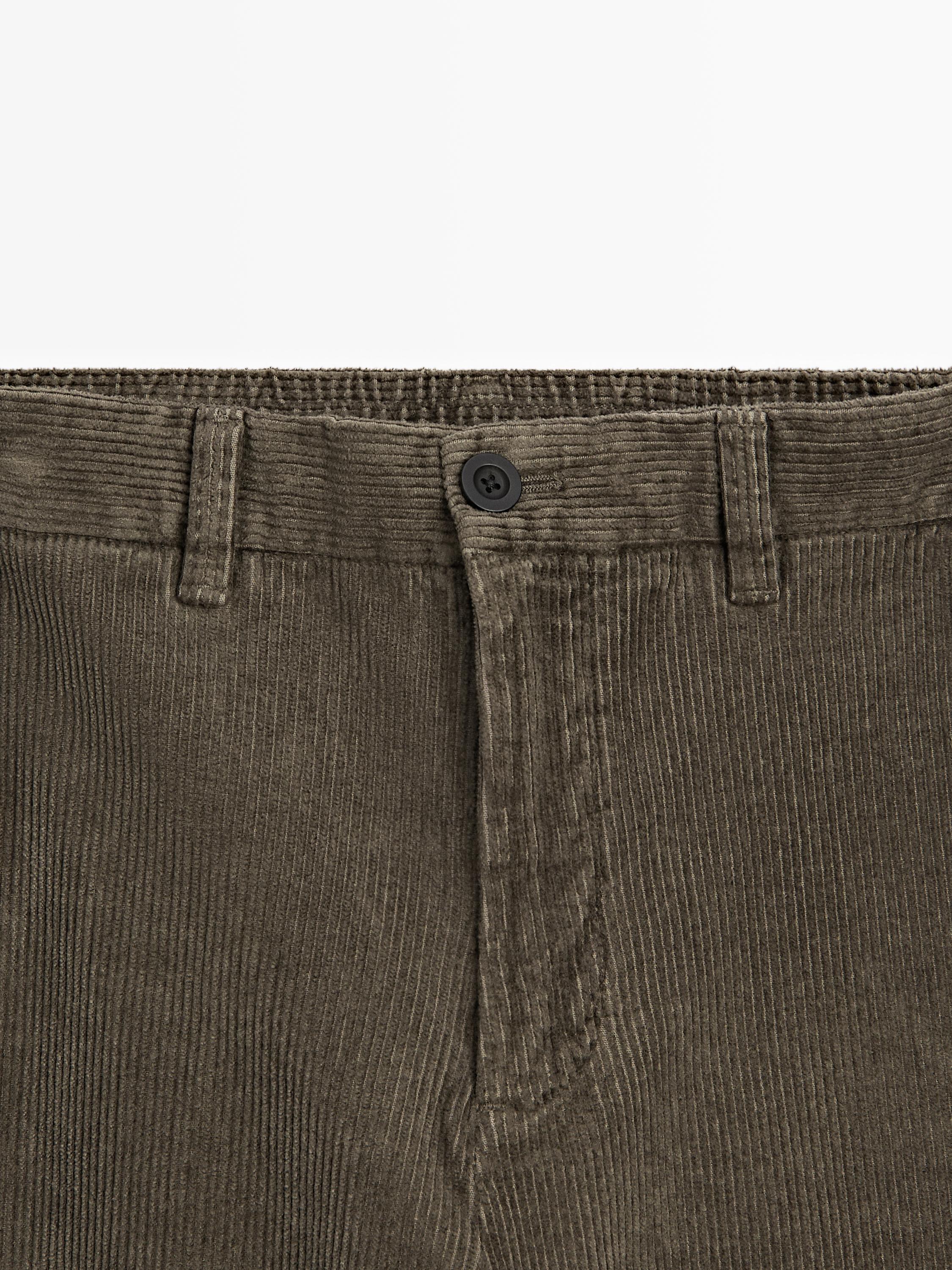 Straight-leg corduroy trousers