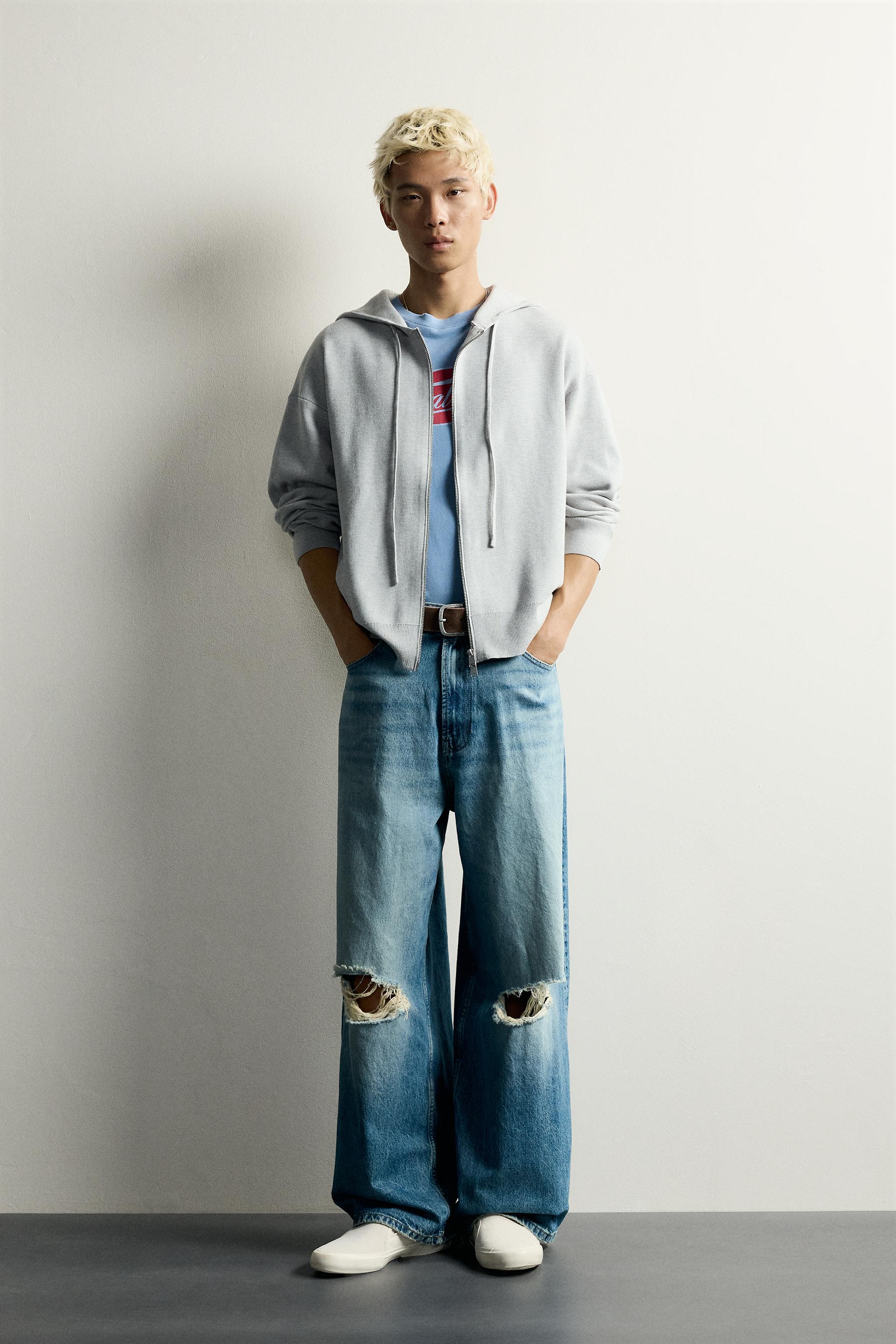 Zara SOFT KAPÜŞONLU TRİKO SWEATSHIRT