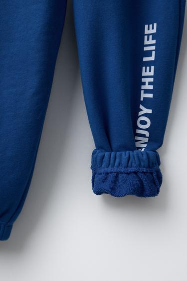 PANTALON DE JOGGING À INSCRIPTION - Bleu de Zara - Image 4