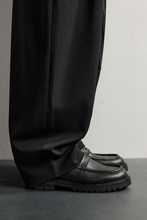 MOCASÍN PIEL TRACK ANTIFAZ - Negro de Zara - Imagen 0