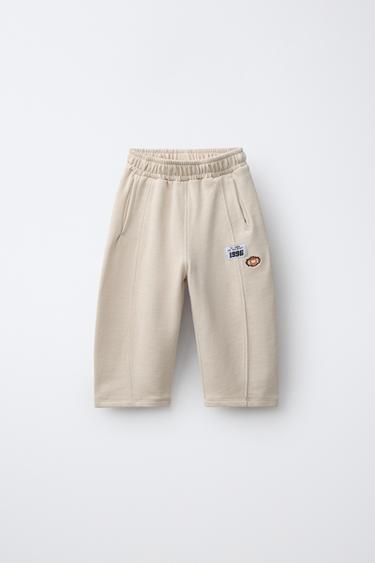 VARSITY BARREL PANTS — Light beige 1
