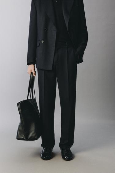 REGULAR FIT SUIT TROUSERS - Navy blue by Zara