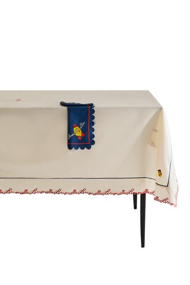 LIMONCELLA 코튼 테이블보 X THE ANIMALS OBSERVATORY - Zara 라이트 베이지