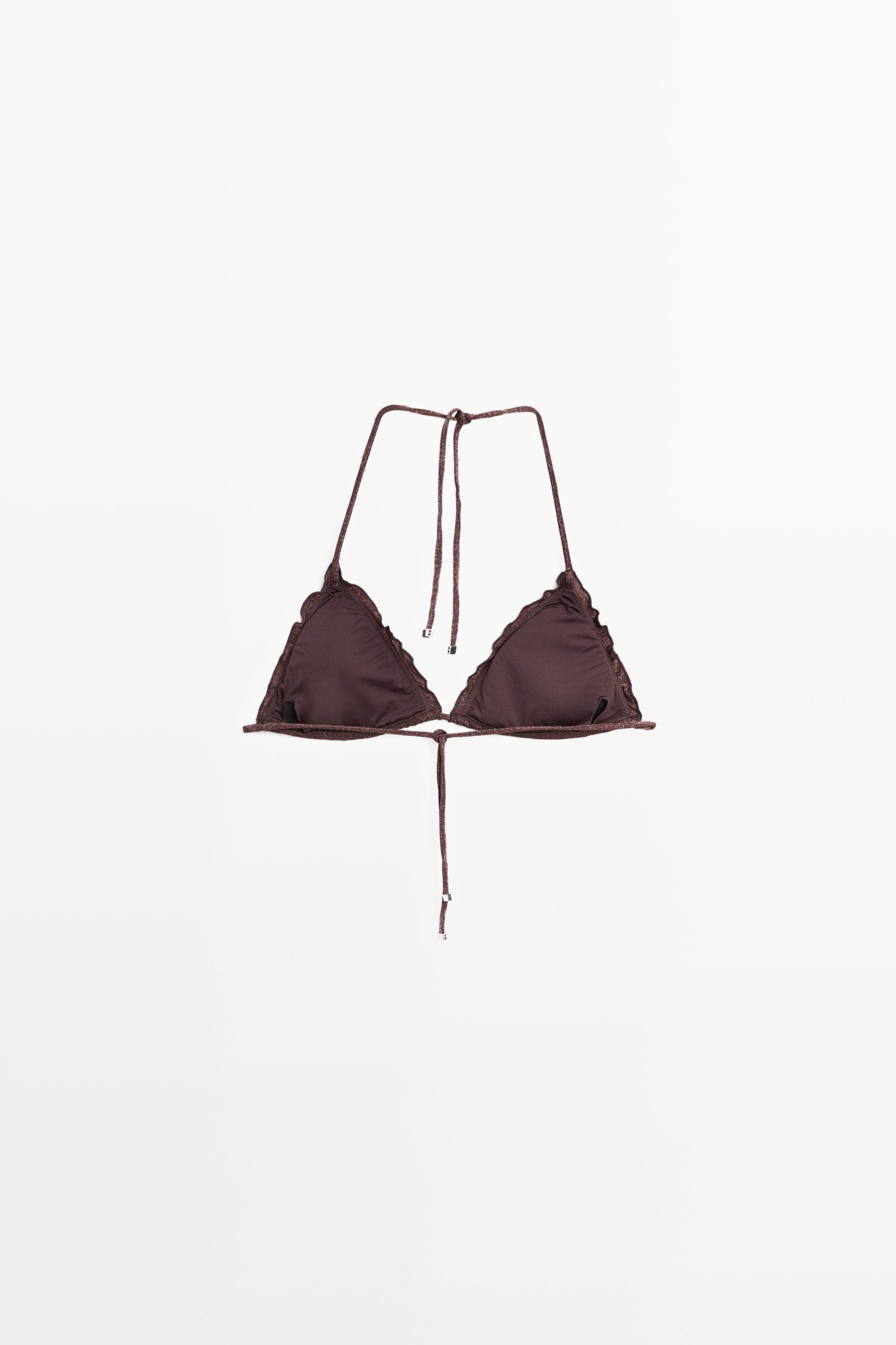 Haut de bikini volanté brillant