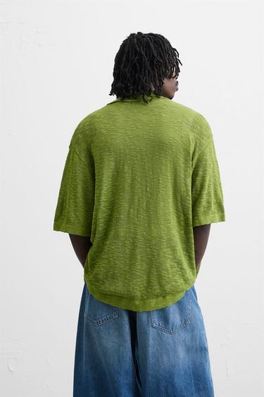 IRREGULAR KNIT SHIRT - Pistachio by Zara - Image 3