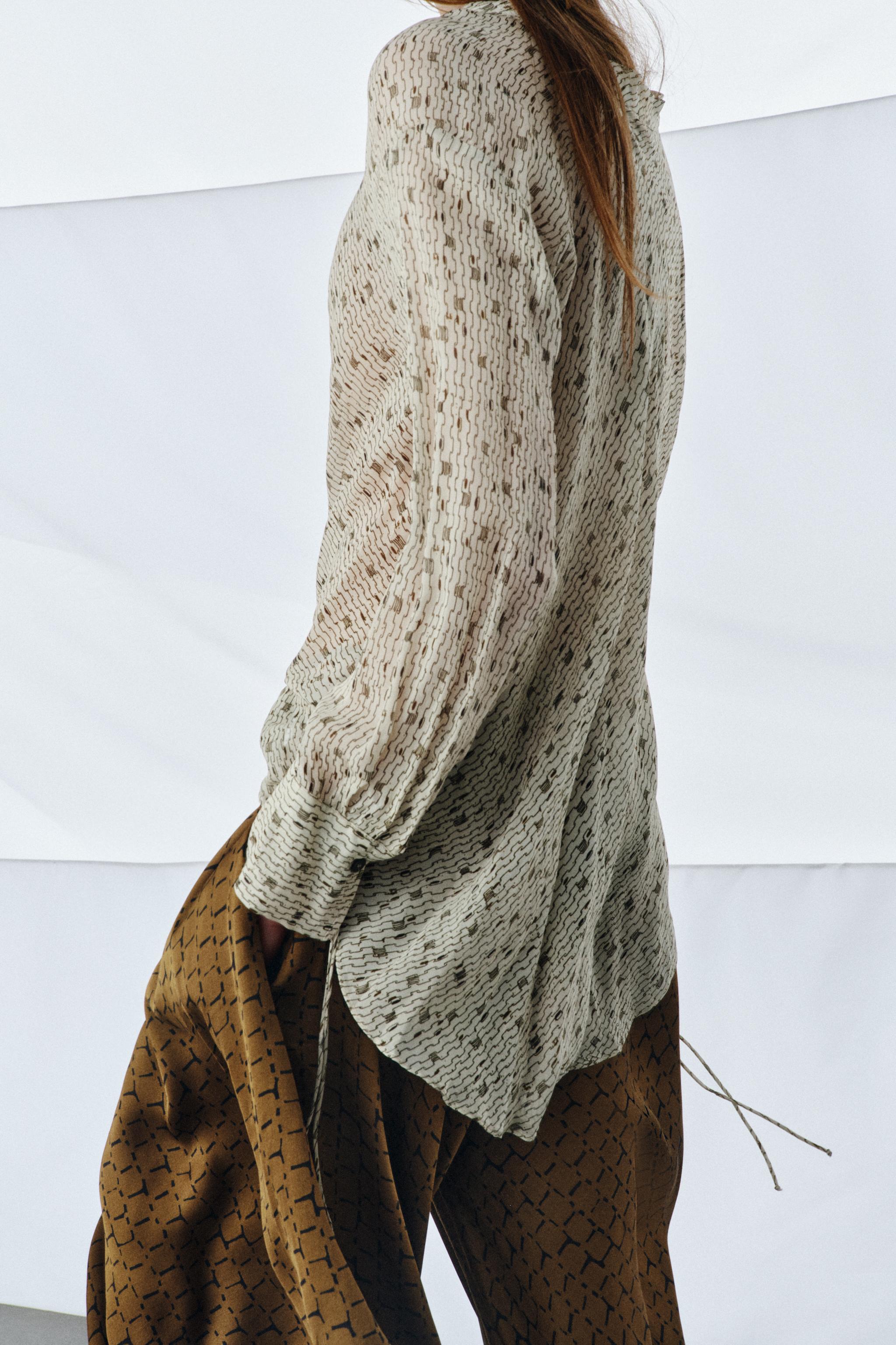 ZW COLLECTION PRINTED FLOWY SHIRT