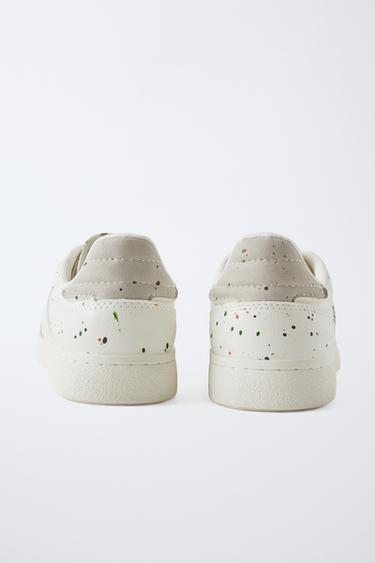 PAINT EFFECT SNEAKERS - White by Zara - Image 4