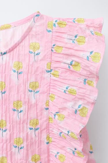 FLORAL PRINT RUFFLE TOP - Pink by Zara - Image 2