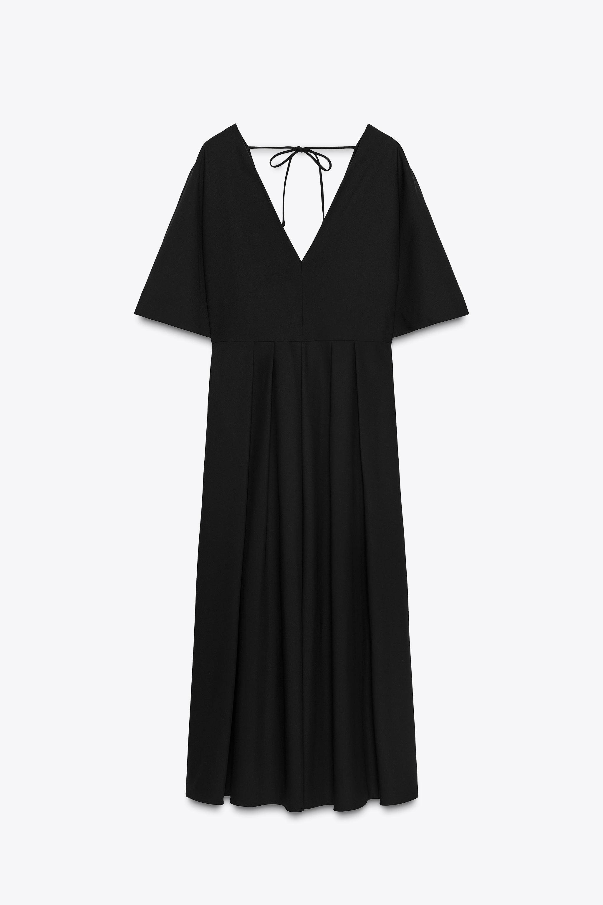 Black Midi ２枚セット ZARA NEW SS24 WOMAN BUTTONED PLEATED SKIRT MIDI DRESS Black