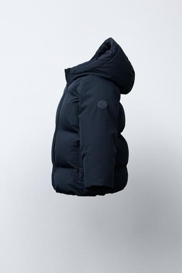 WATER-REPELLENT HOODED PADDED JACKET - Navy blue by Zara - Image 2