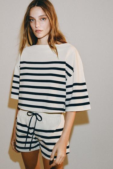 Zara STRIPED SHORTS - striped
