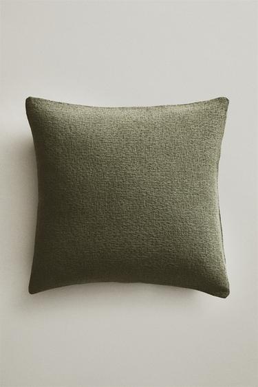 Zara TEXTURED THROW PILLOW COVER - Green