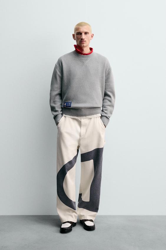 CHAMPION® X ZARA STRIPED PATCH SWEATER