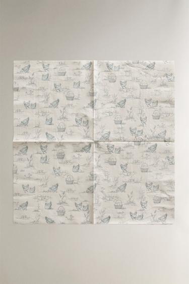 LOT SERVIETTES PAPIER IMPRIMÉ (LOT DE 20) - Beige clair de Zara - Image 1