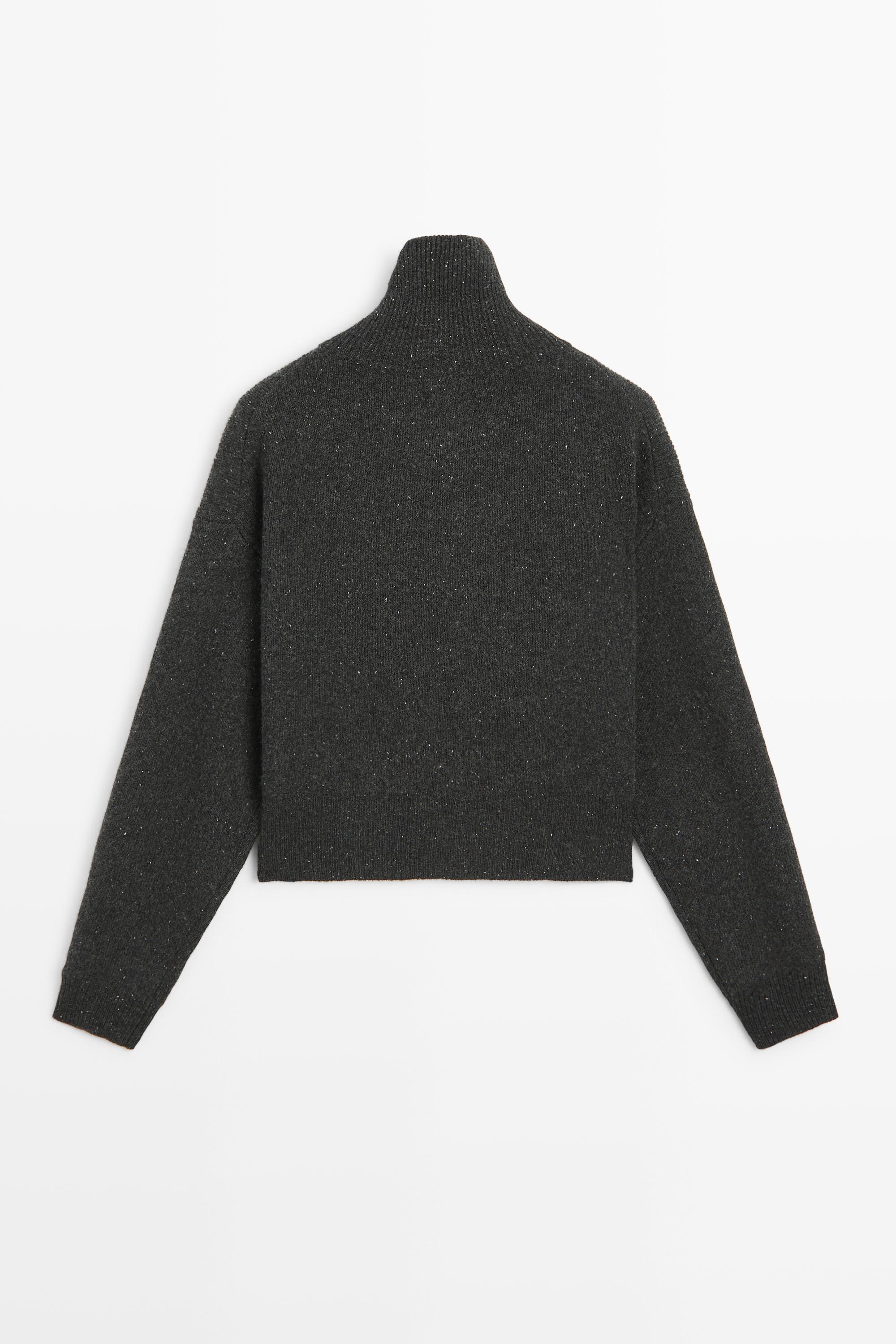 100% wool knit turtleneck cardigan