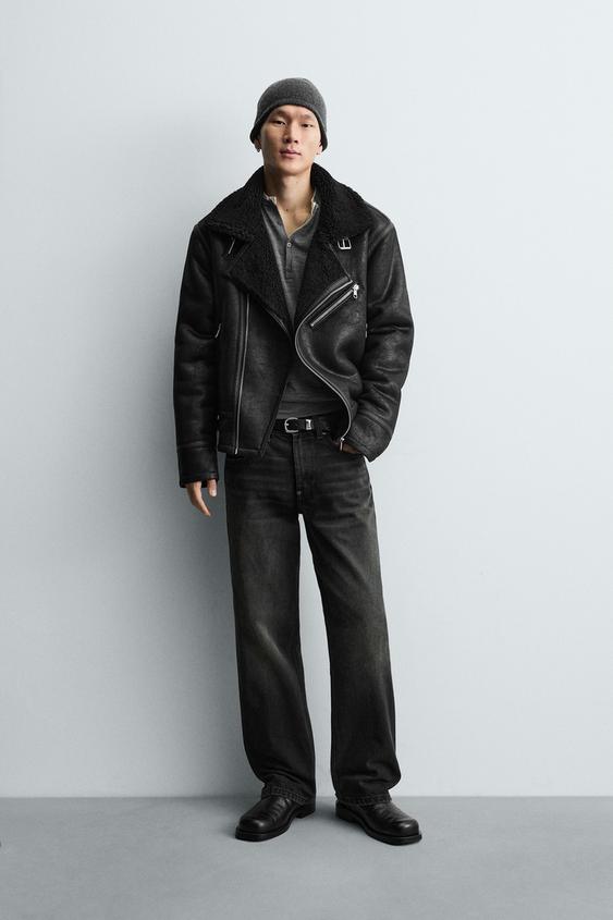 BLOUSON EN MATIÈRE SYNTHÉTIQUE COMBINÉE