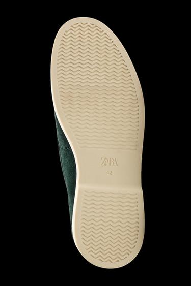 LÄSSIGER LEDERMOKASSIN - Flaschengrün von Zara