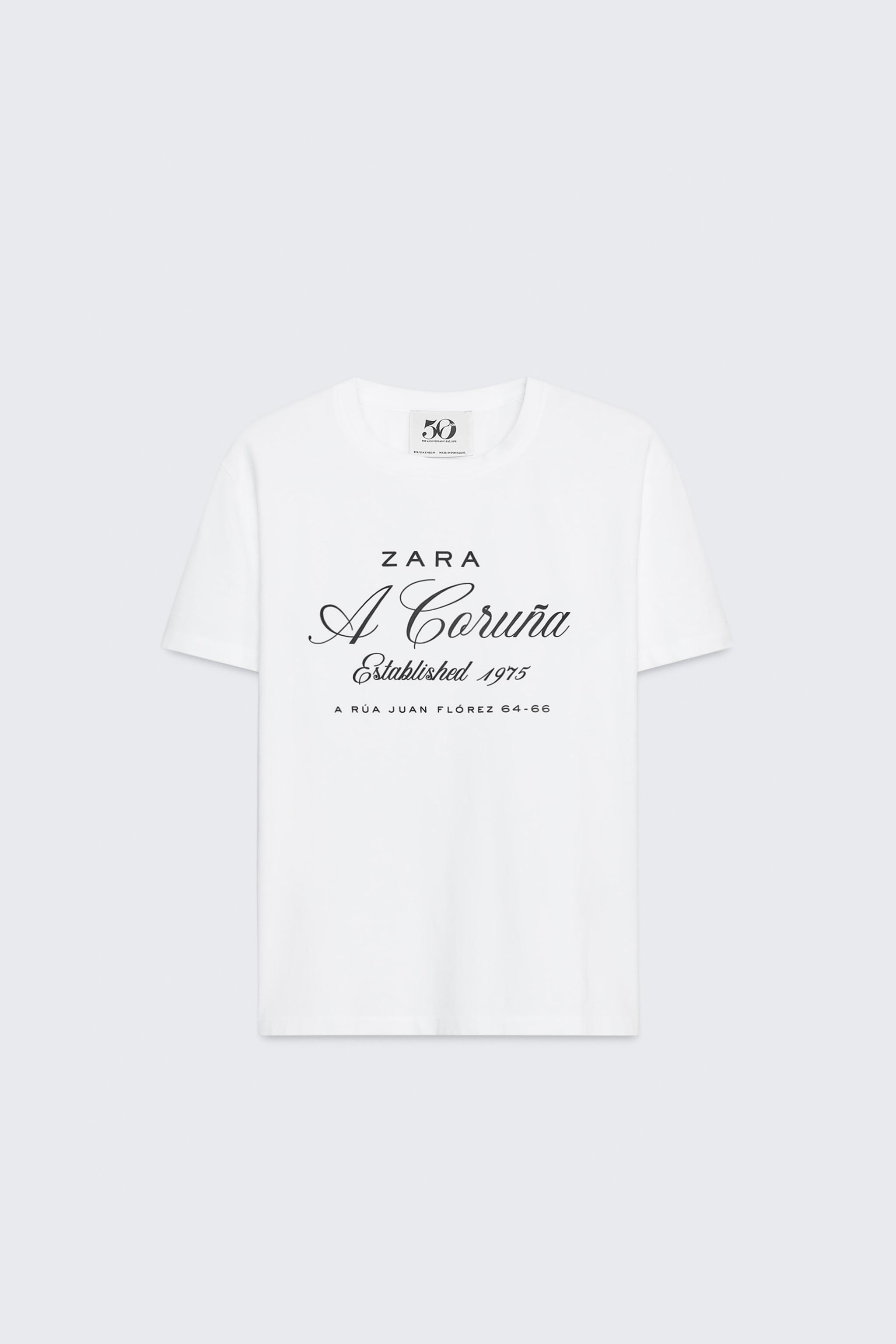 スペイン発送 ZARA テキストプリントTシャツ カジュアル 人気！ スペイン発送 ZARA テキストグラフィックTシャツ 人気カジュアル