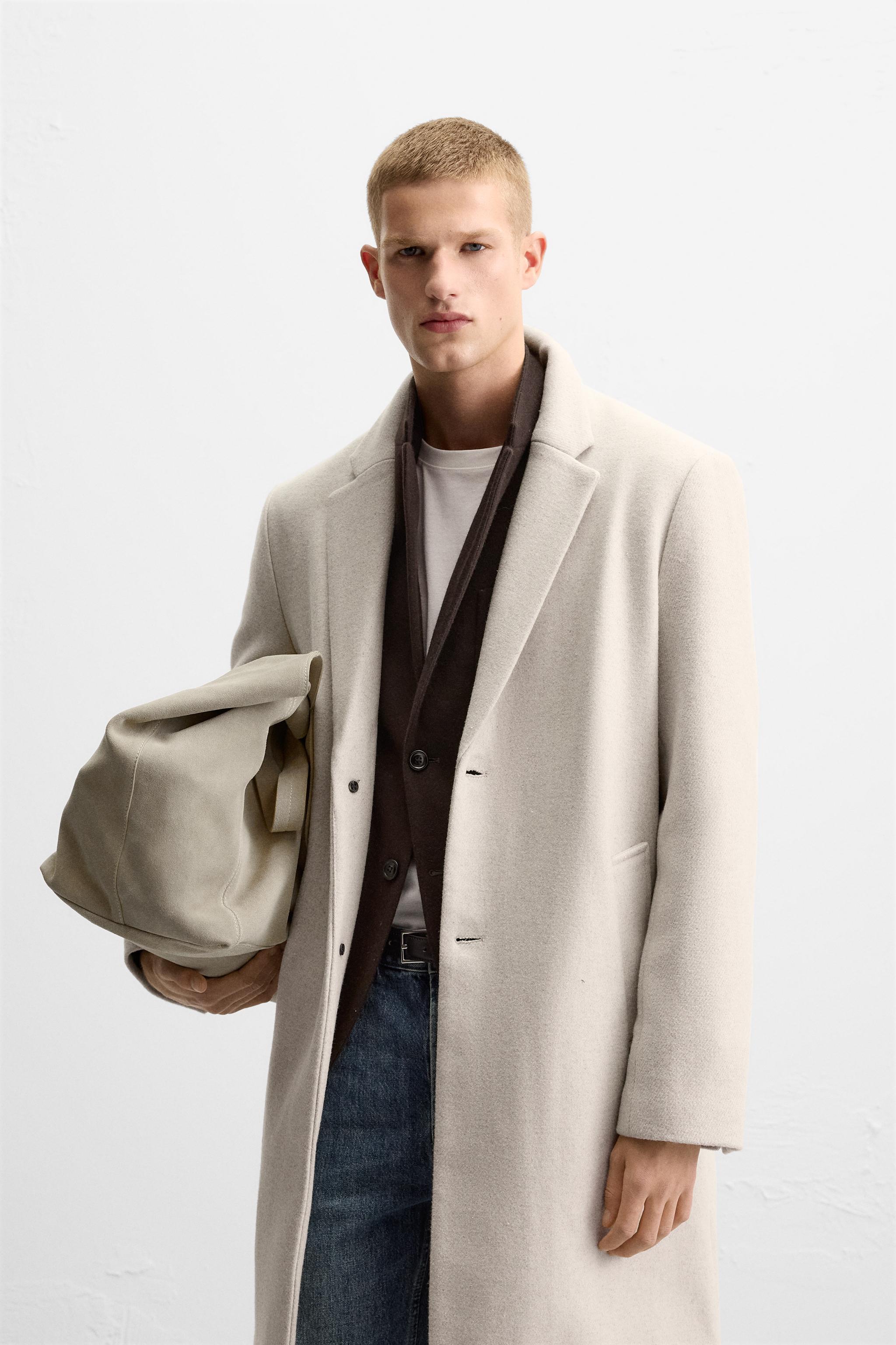 ZARA メンズ 2023AW ロングミックスコート たのし リミテッドエディション