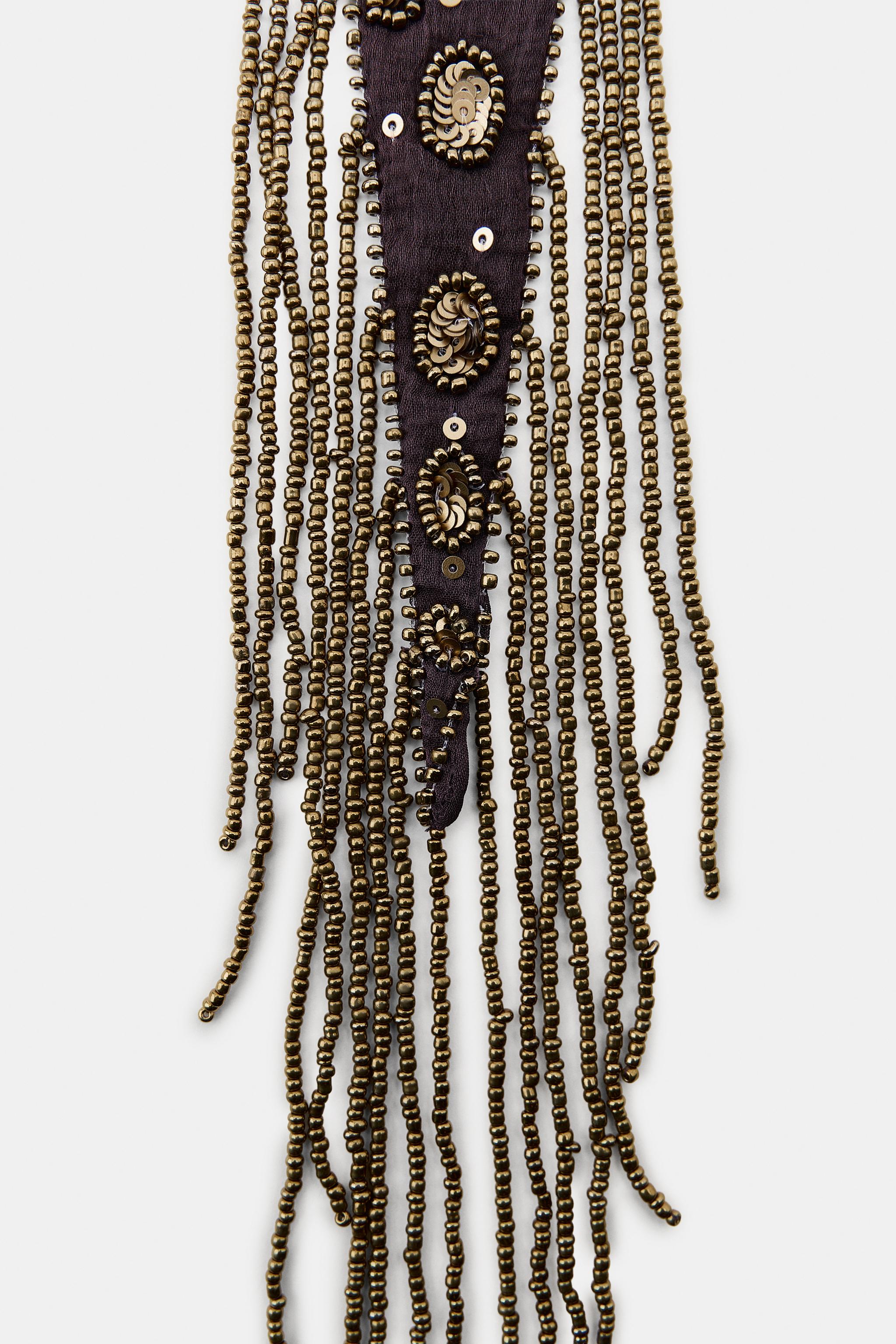 BEADED FRINGE SCARF