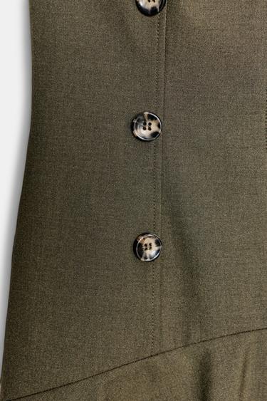 SHORT DRESS WITH SHOULDER PADS AND RUFFLES - Dark green by Zara - Image 8
