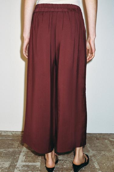 DARTED CULOTTES - Burgundy by Zara - Image 2