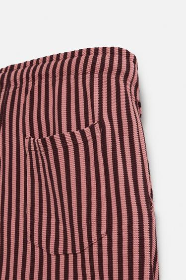 BERMUDA JACQUARD RAYURES - Grenat clair de Zara - Image 9